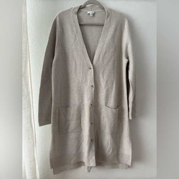 J. Jill Cardigan Long Length Duster Cream Pockets
Buttons Size XL - Picture 13 of 15